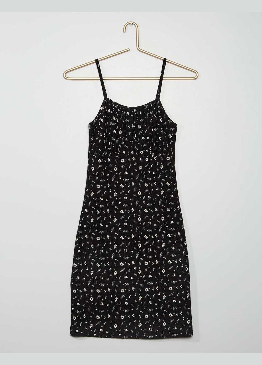 Чорна сукня літо,чорний в білі візерунки, Kiabi (291164331)