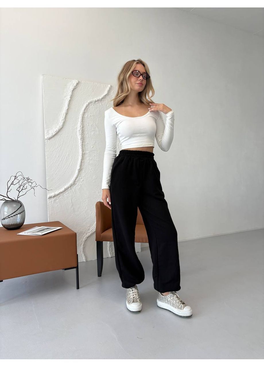 Женские спортивные штаны черные No Brand (362419378)