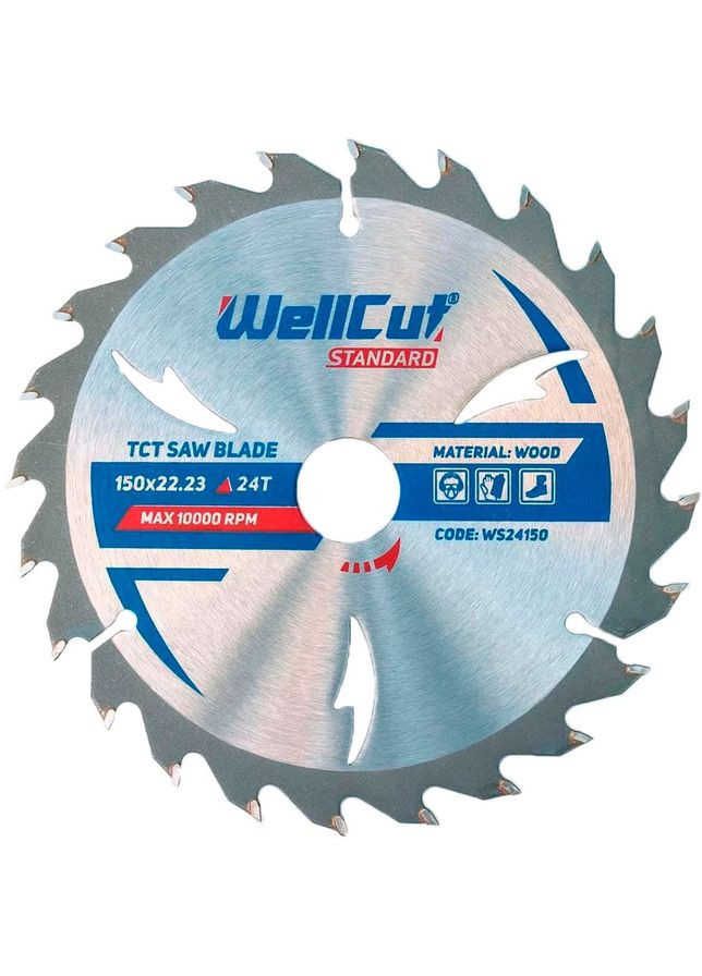 Пильный диск Standard (150x22.23 мм, 24 зубьев) по дереву (23464) WellCut (295043967)