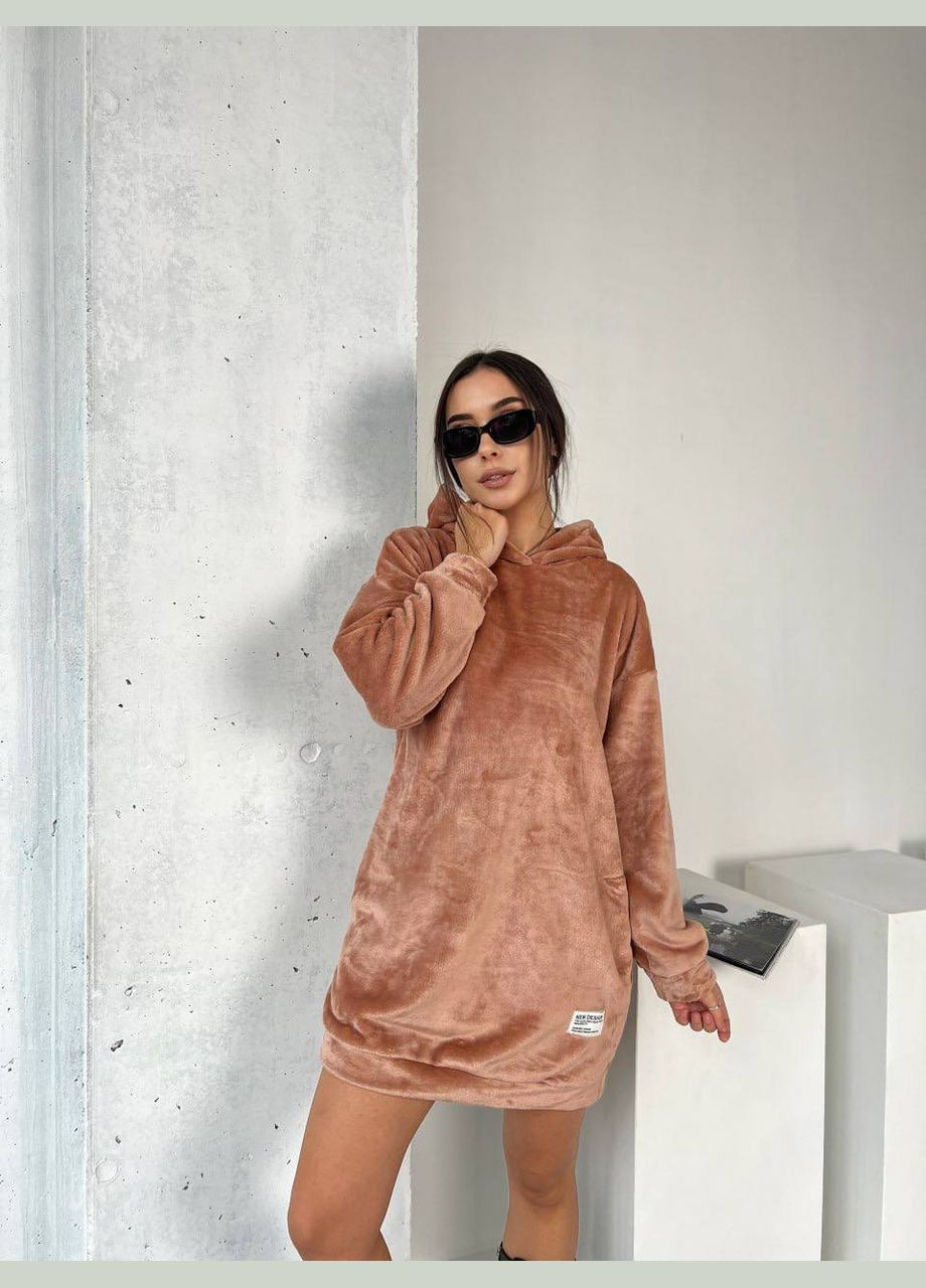 Кавова махрова сукня-туніка Fashion