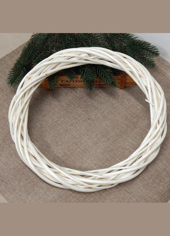 Кільце з лози, основа для вінка, 30 см, біле No Brand (340486826)