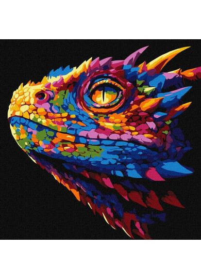 Картина за номерами "Яскравий дракон" 30х30 см Ідейка (369788385)