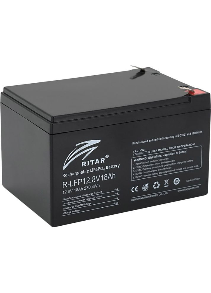 Аккумулятор LiFePO4 12,8V 18Ah 230.4WH BMS9A@4SS Q6 Ritar (323094697)