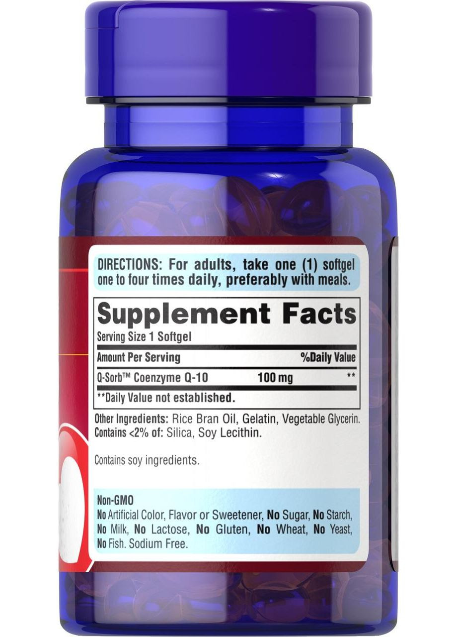 Коензим Q-10 для сердця Puritan's PrideCo Q-10 100 мг 30 капс Puritans Pride (357340135)