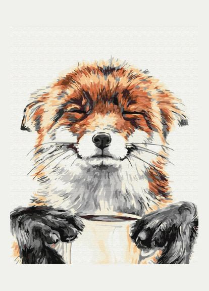 Картина за номерами Задоволена лисичка 48х60cм Картини в цифрах тварини Розмальовка за номерами 40х50см BS32220L Brushme (323167151)