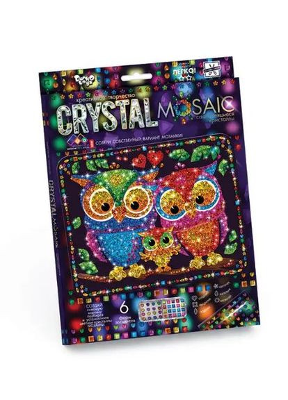 Набір для творчості CRYSTAL MOSAIC Сім'я сов (CRM-01-07) Danko Toys (364111394)