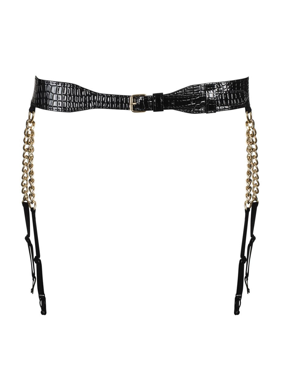 Пояс для чулка из экокожи A767 S/M/L Черный Obsessive (303886764)