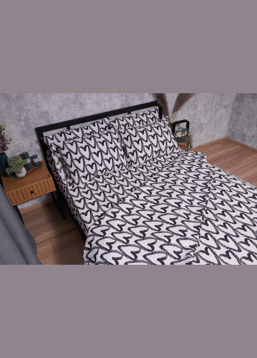 Комплект постельного белья Жатка «» полуторный 143х210 наволочки 4х70х70 (MS-820001932) Moon&Star Pink Love (285718081)