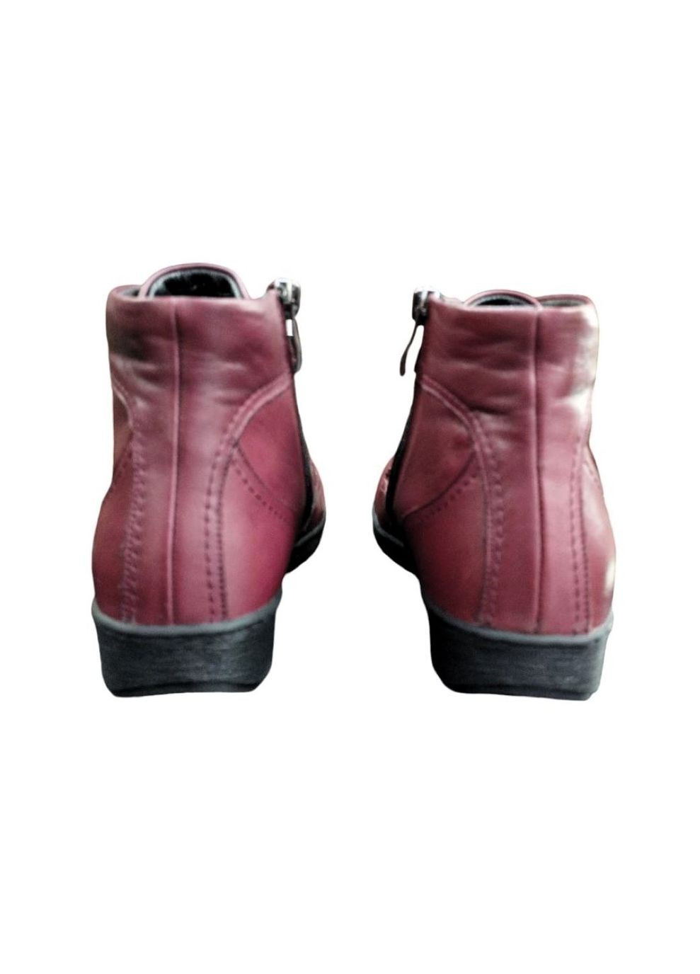 Осенние осенние женские ботинки на ровной подошве 40 (26,2 см) бордовые стилы Sala со шнуровкой