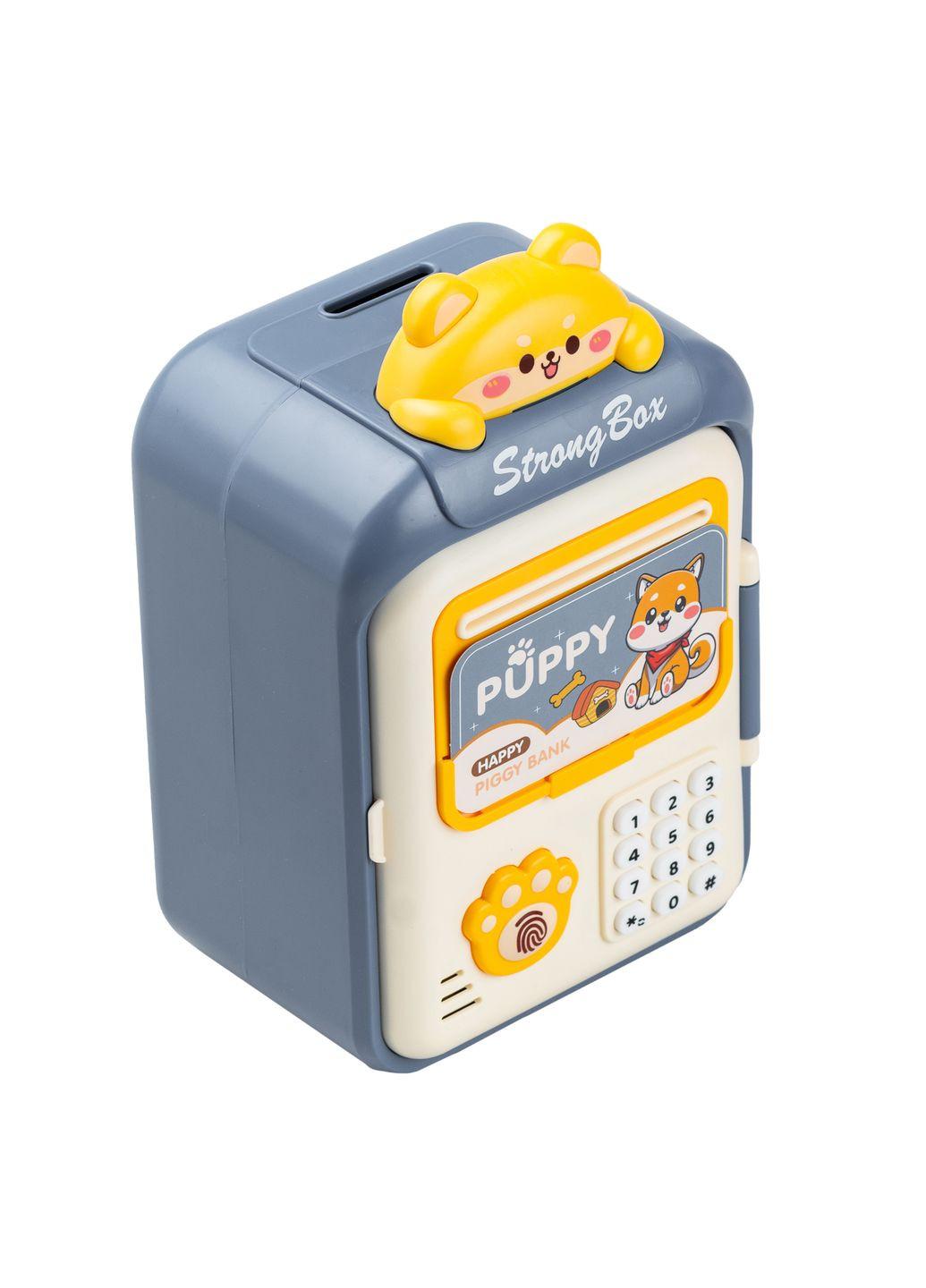Копилка-сейф детская Puppy с кодовым замком и отпечатком пальца, темно-синий No Brand (324071356)