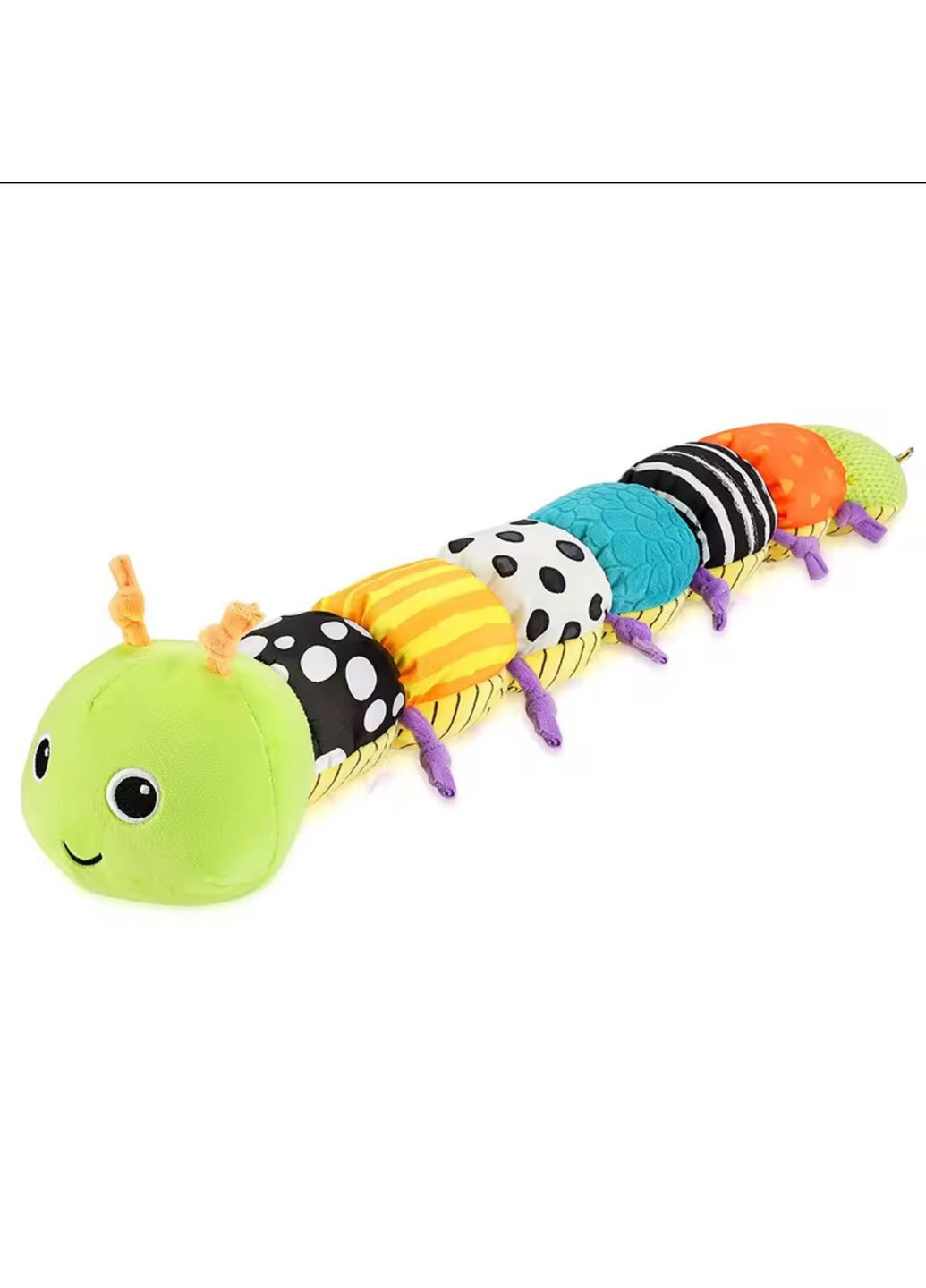 Мягкая гусеница с разноцветными сегментами и тактильными элементами для детей No Brand (364686905)