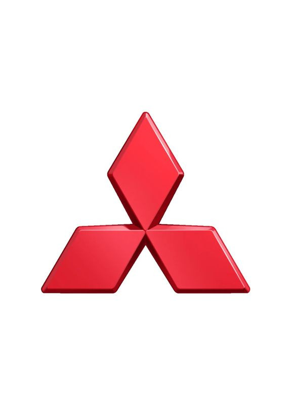 Емблема 95х82 мм ЧЕРВОНА (на скотчі) Mitsubishi (369611539)