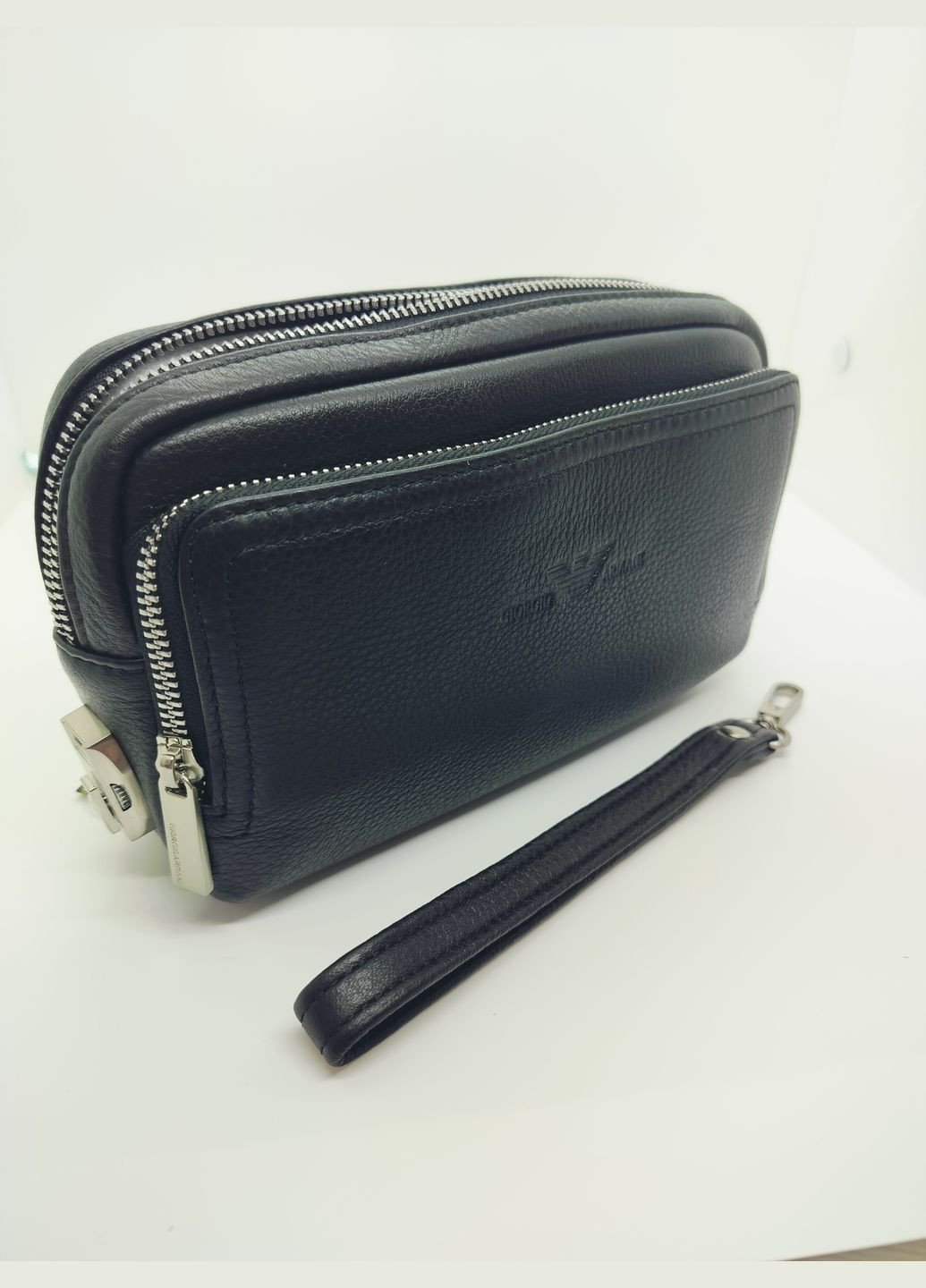 Мужская кожаная сумка-клатч-органайзер Giorgio Armani (314984125)