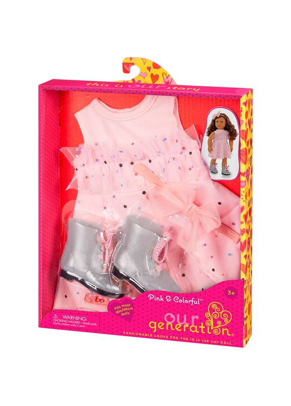 Набор одежды для кукол Платье с сапогами 4 пр. (BD30535Z) Our Generation (370848723)