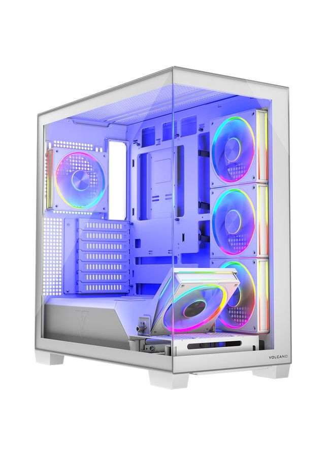 Корпус VOLCANO STELLAR ARGB MIDI 5x120mm fans WHITE без БП ATX Modecom (360401645)