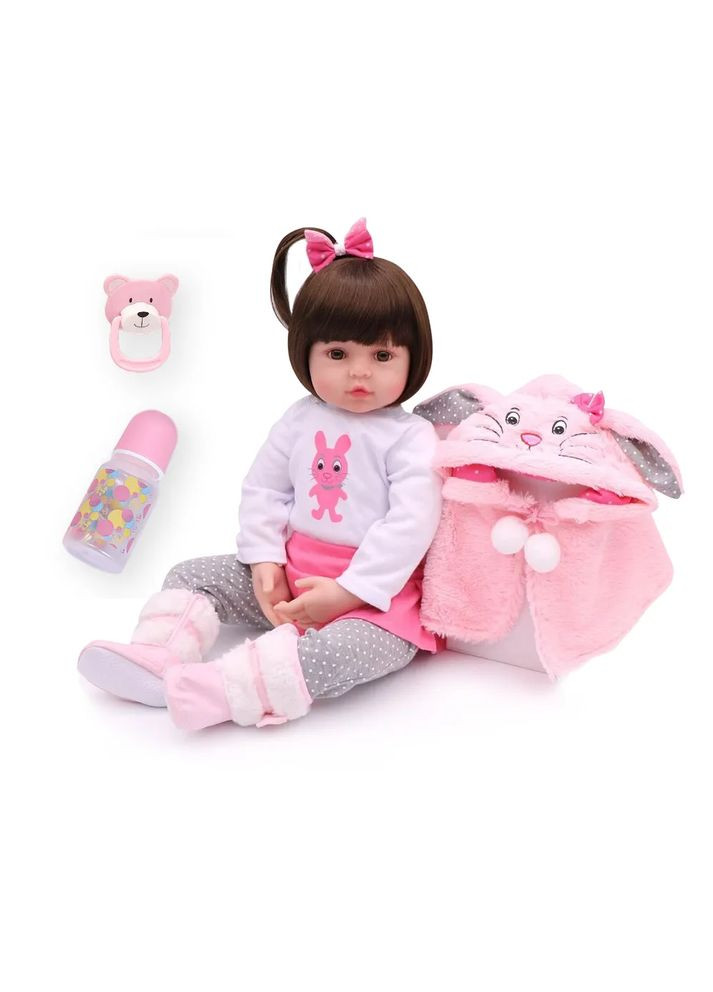 Реалістична Лялька Реборн Дівчинка Зайчик 47 см NPK (301532736)