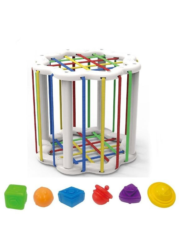 Развивающий тактильный куб-сортер 126-23 с набором пластмассовых шаров. Fun Game (327216776)