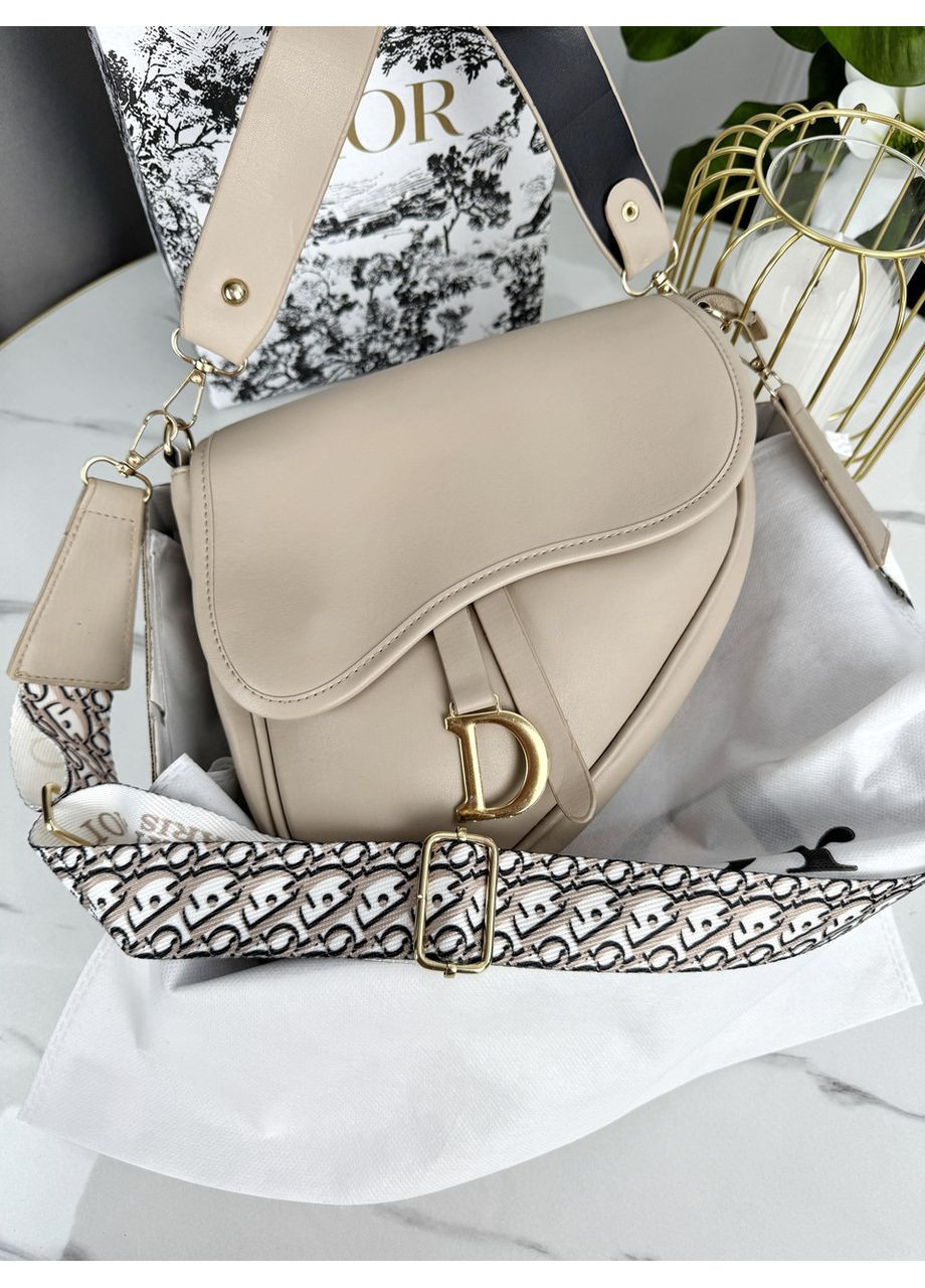 Жіноча сумка сідло бежевий гладкий No Brand (369935340)