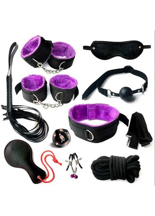 БДСМ набор из 10 предметов — Фиолетовый - Садо-мазо No Brand (366892150)