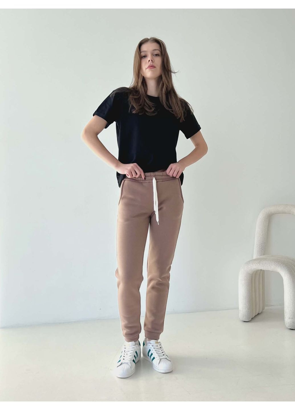 Штани трьохнитка на флісі No Brand (372445133)