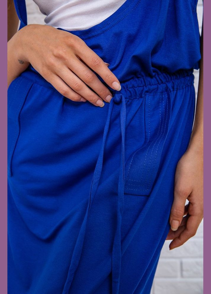 Синя довга трикотажна сукня, кольору електрик, Ager