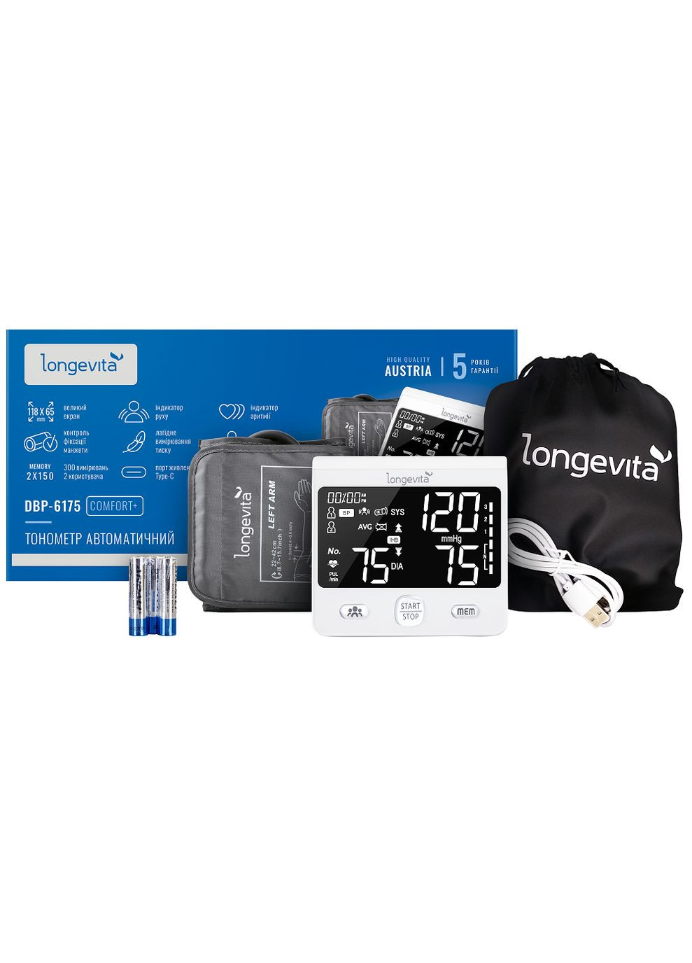 Автоматический тонометр DBP6175 (6900282) Longevita (314748899)