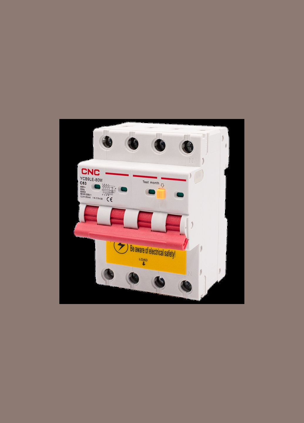 Дифференциальный выключатель 3Р+N 63А 30мА 6кА "С" тип АС [Б00044027] YCB9LE-80M CNC (338190929)