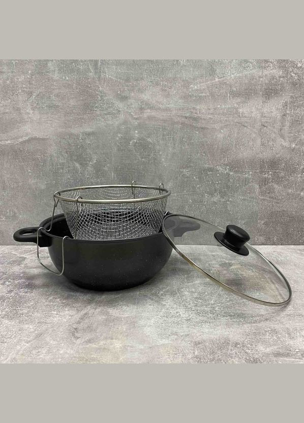 Фритюрниця 26 см алюмінієва з скляною кришкою 26 FP A-Plus (317203720)