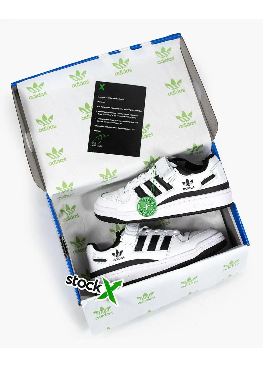 Білі кросівки чоловічі adidas forum black white v2 адідас форум білі демісезон No Brand