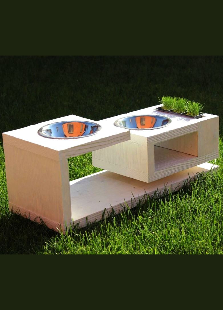 Підставка під миски для собак з дерева Жиліна бланже (ПСО-000301) No Brand (328605952)