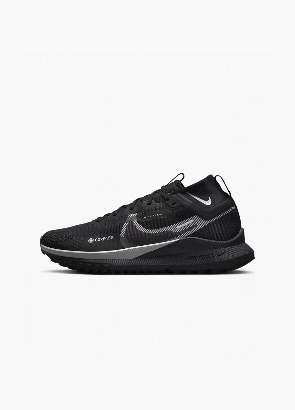 Черные кроссовки мужские react pegasus trail 4 gore-tex black dj7926-001 Nike