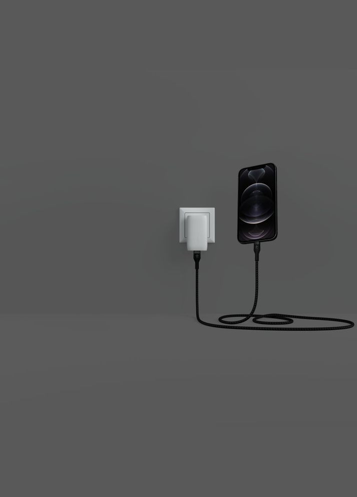 Кабель USB-С - Lightning, BRAIDED SILICONE, 1m, black Belkin (331605253)