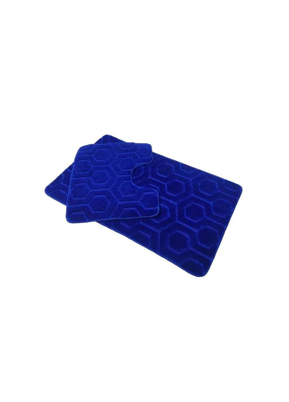 Комплект ковриков для ванной комнаты 60*10060*50см синий полипропиленовый Standard с вырезом соты ТМ Dariana (311954546)