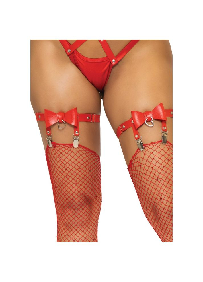 Підв'язки для панчох Street Chic, з бантиком і підвіскою, червоні, Leg Avenue (335039185)