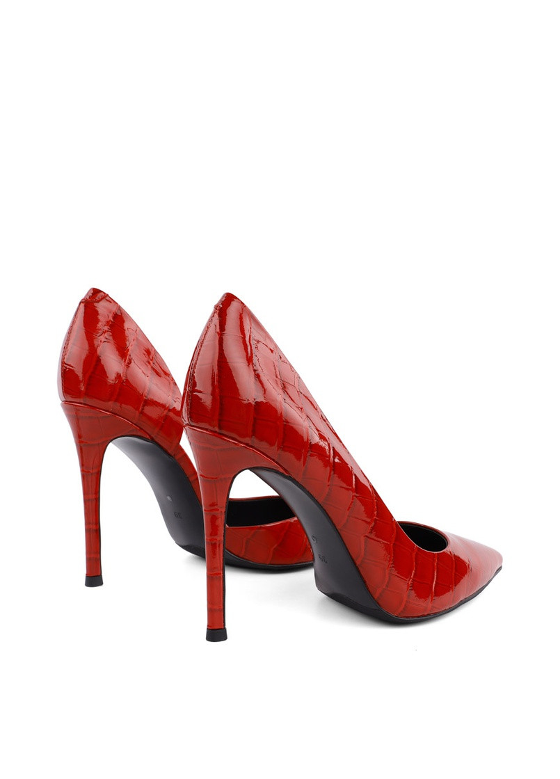 Жіночі Туфлі P370-022-5 Червоний Шкіра з тисненням крокодил MiaMay (259937788)