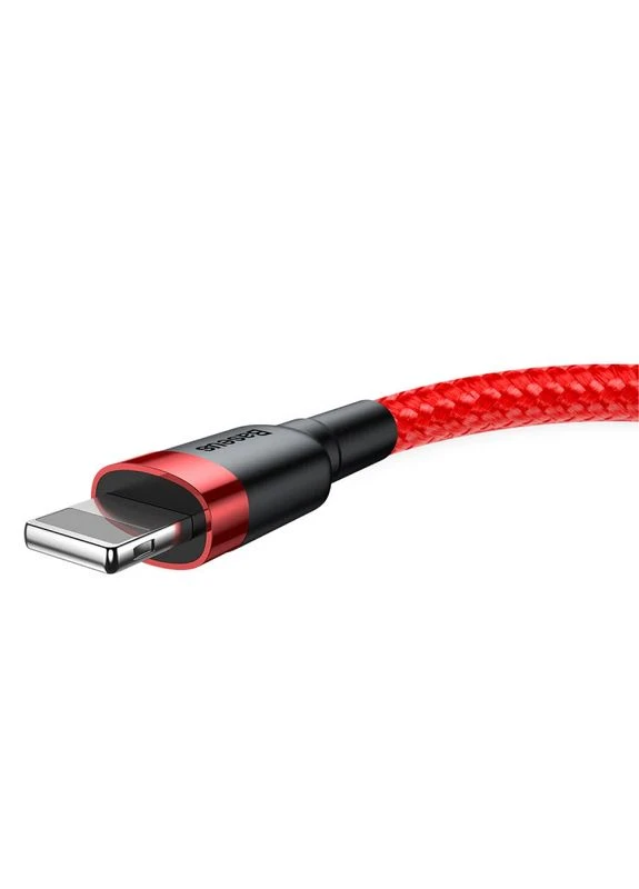 Дата кабель Baseus Cafule USB to Lightning 1.5A плетений 2 м червоний/чорний No Brand (402842106)