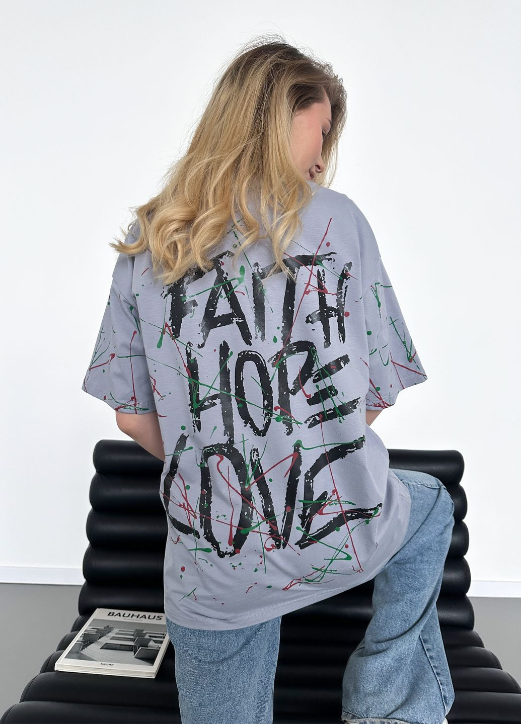 Оверсайз футболка женская Faith Hope Love No Brand - (322774330)