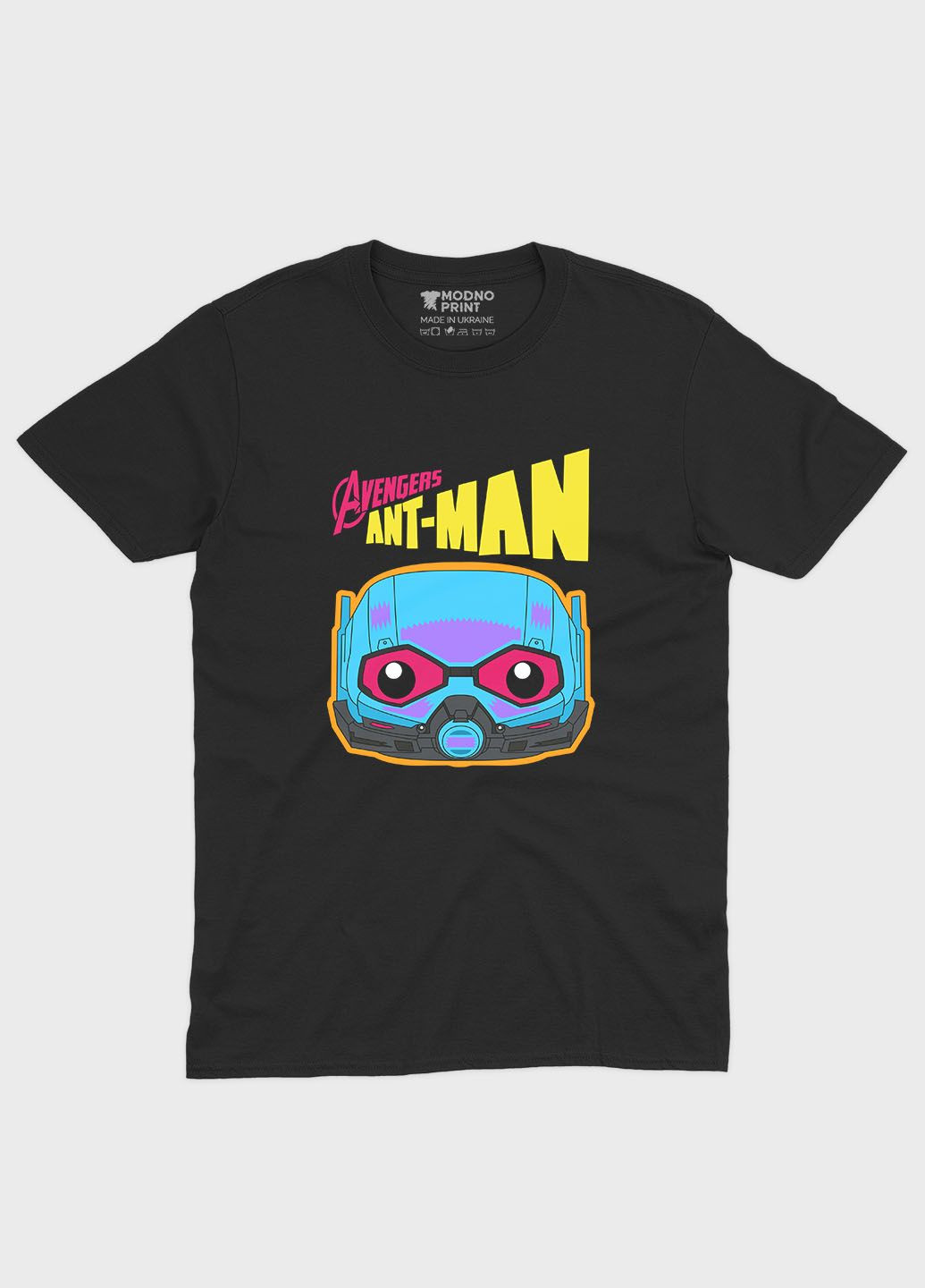 Черная мужская футболка с принтом супергероя человек муравья (ts001-1-bl-006-026-003) Modno