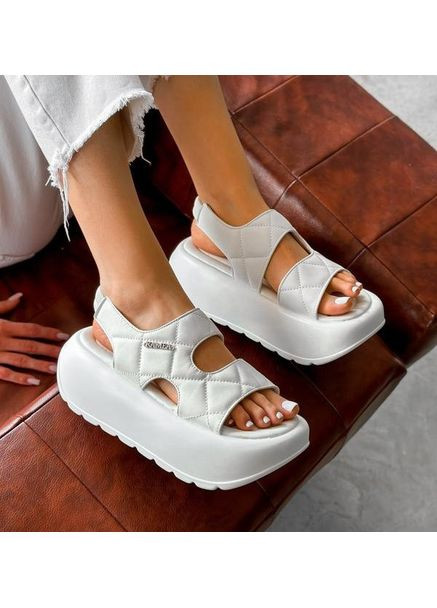 Белые женские босоножки на платформе 1627 белые Ailaifa