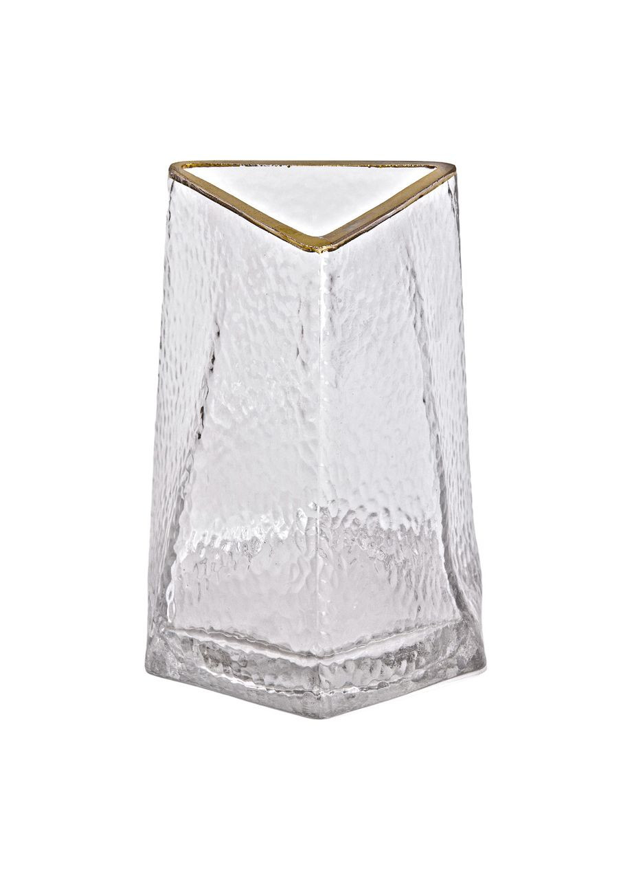 Стеклянная ваза для цветов, декоративный треугольник с золотой каймой, 16 см HP-1709 Yiwu (306873564)