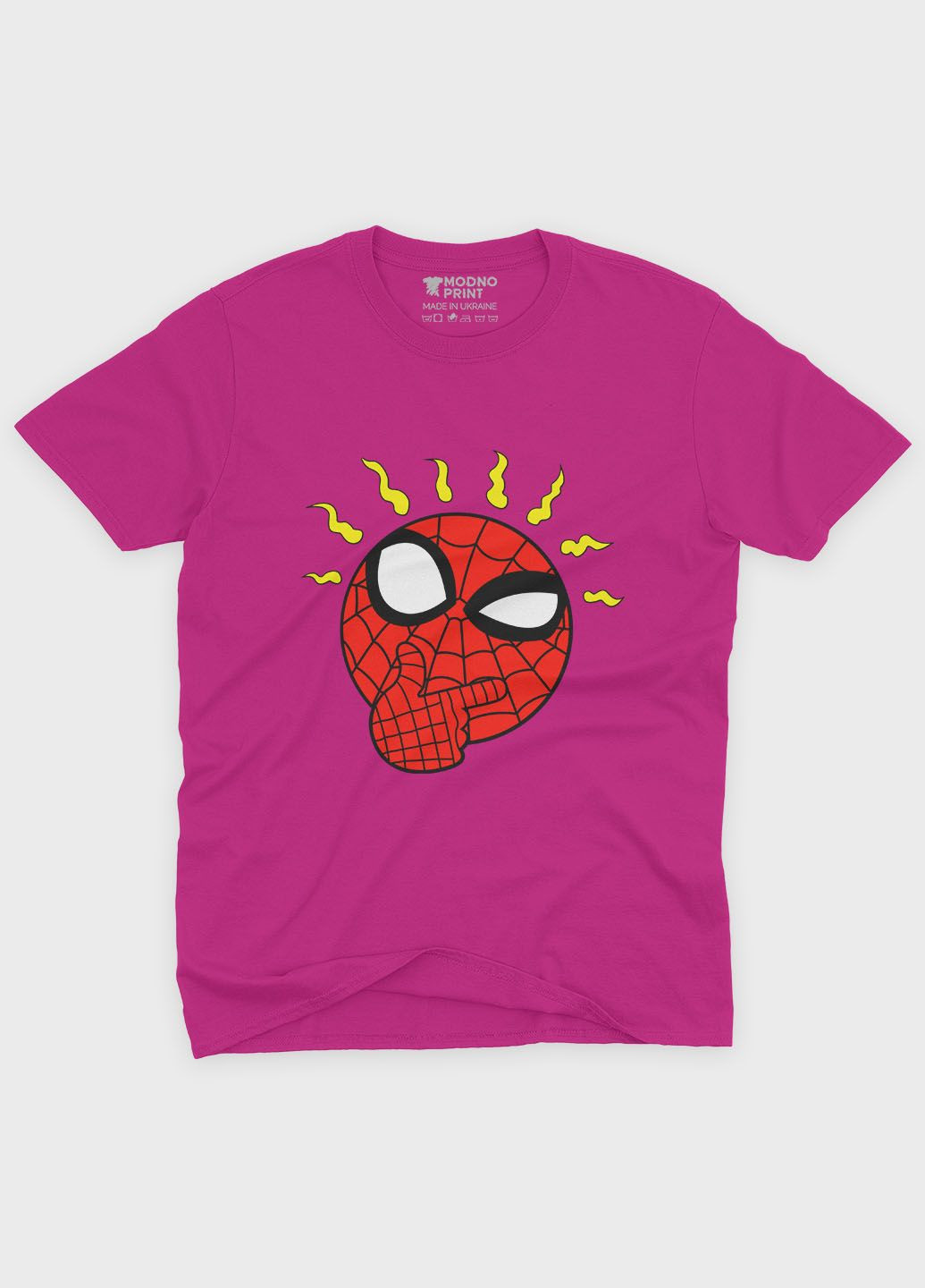 Рожева демісезонна футболка для дівчинки з принтом супергероя - людина-павук (ts001-1-fuxj-006-014-112-g) Modno