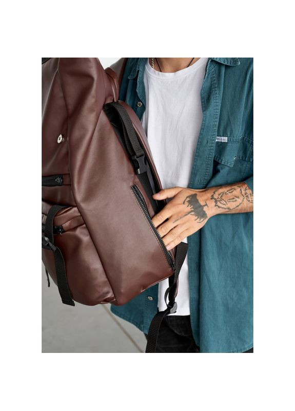 Чоловічий рюкзак ролл RollTop Zard шоколадний Sambag (329996503)