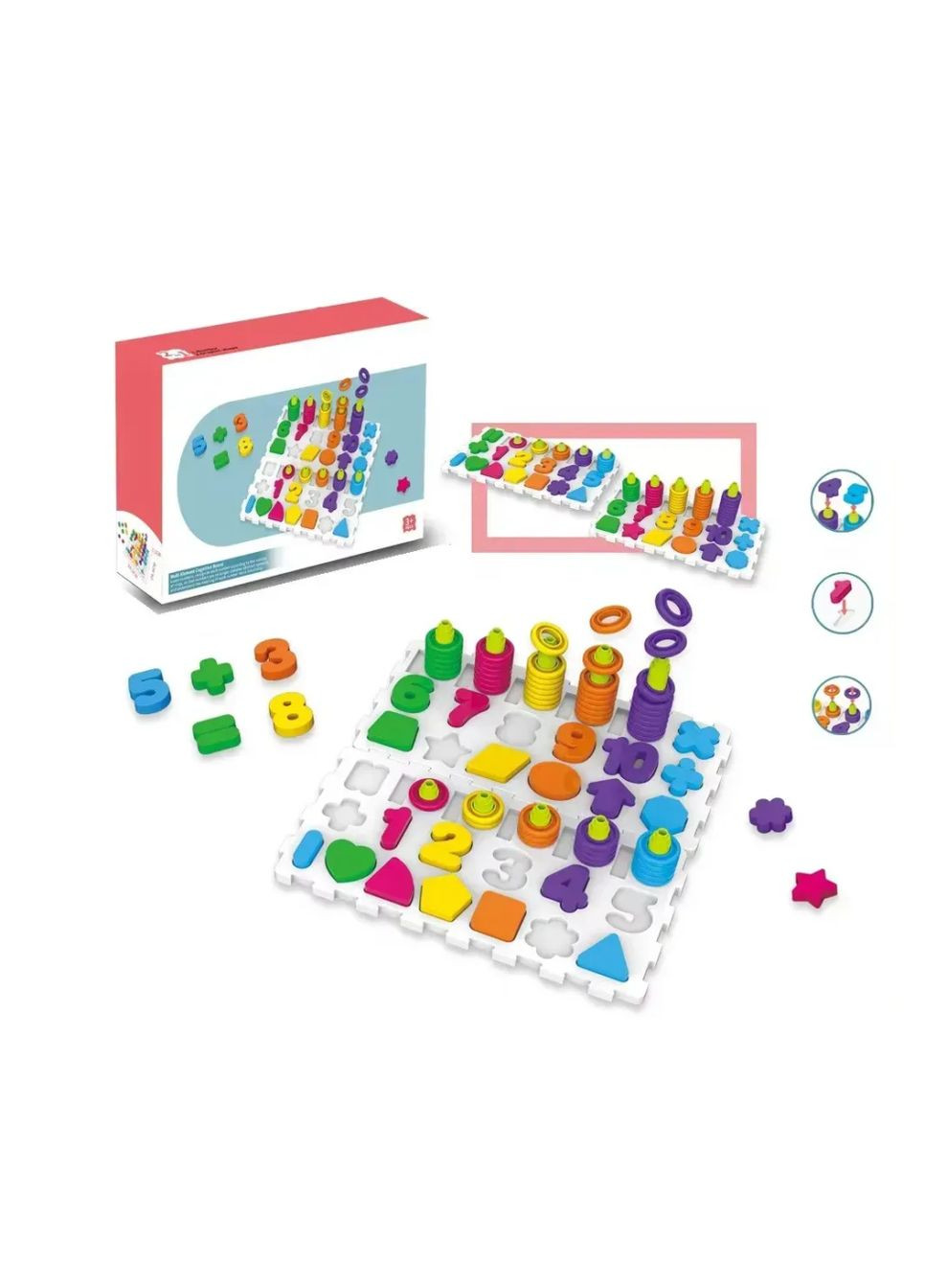 Розвиваюча гра "Логіка-вкладиш 2 в 1" DF78 цифри, букви, фігури No Brand (330601959)