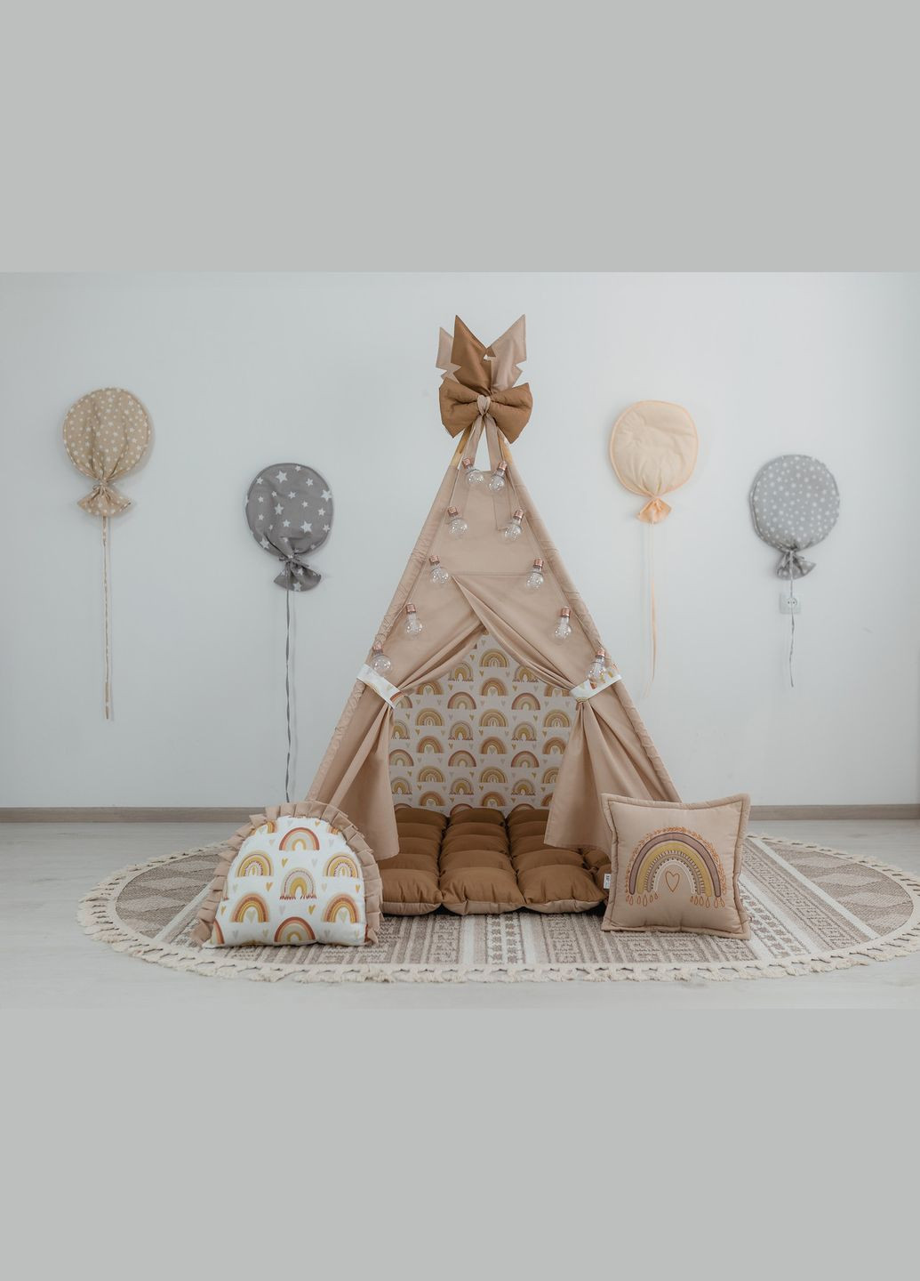Вігвам для дітей Rainbow з ковриком БОН БОН. Повний комплект No Brand (316257319)