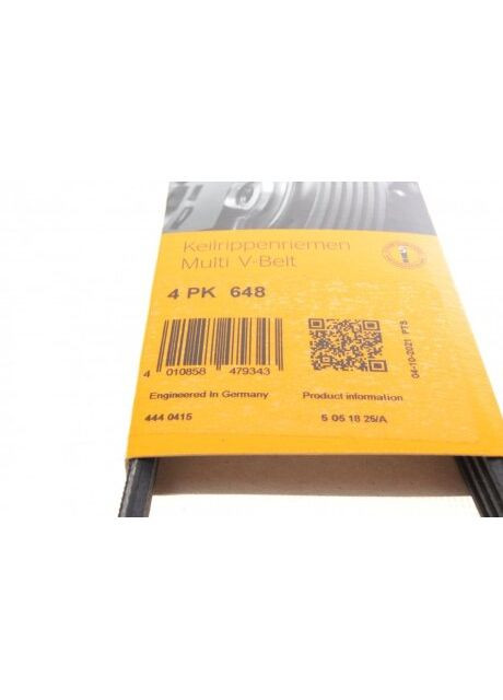 Ремень поликлиновой DAEWOO Matiz (M100) 0.8 (Пр-во) 4PK648 ContiTech (366206845)