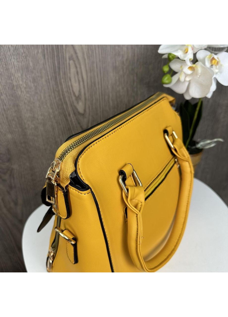 Жіноча сумочка на плече Кенгуру з екошкіри клітина світло-коричнева з блискавкою ProDobro (363136126)