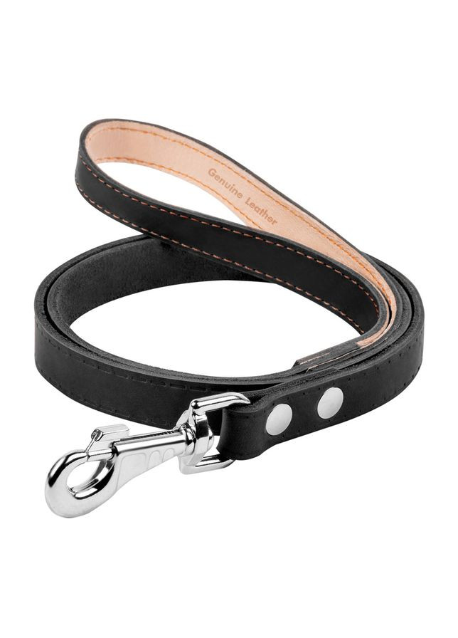 Поводок CoLLaR черный 20мм 122см для собак кожаный поводок для четырехлапых друзей ProDobro (373221084)
