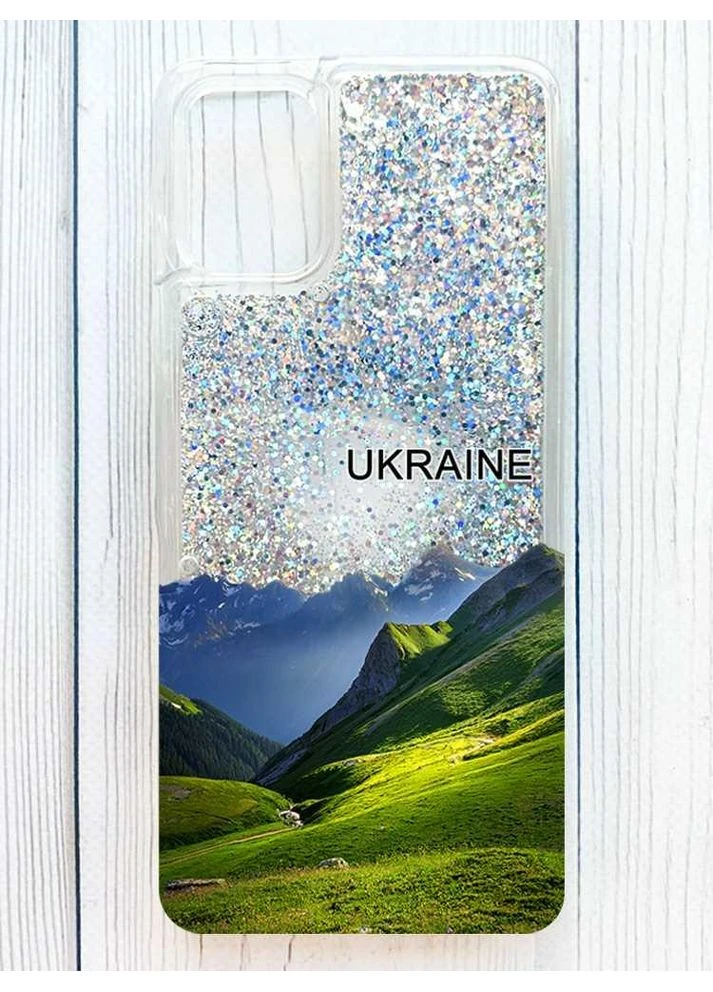Чохол з плаваючими срібними блискітками на Samsung Galaxy A06 Карпати Україна (принт 409) Creative (364316656)