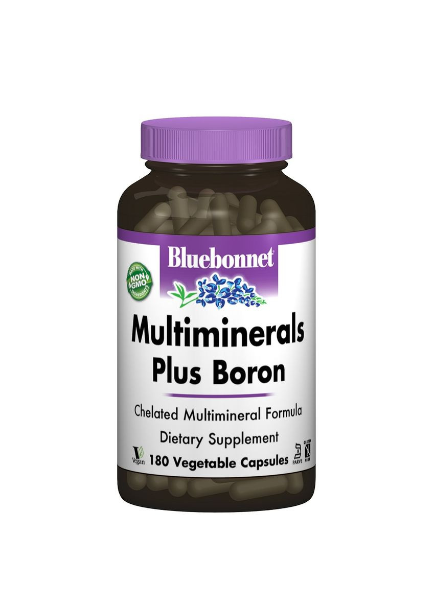 Мультимінерали + Бор з Залiзом,, 180 вегетаріанських капсул Bluebonnet Nutrition (326055371)