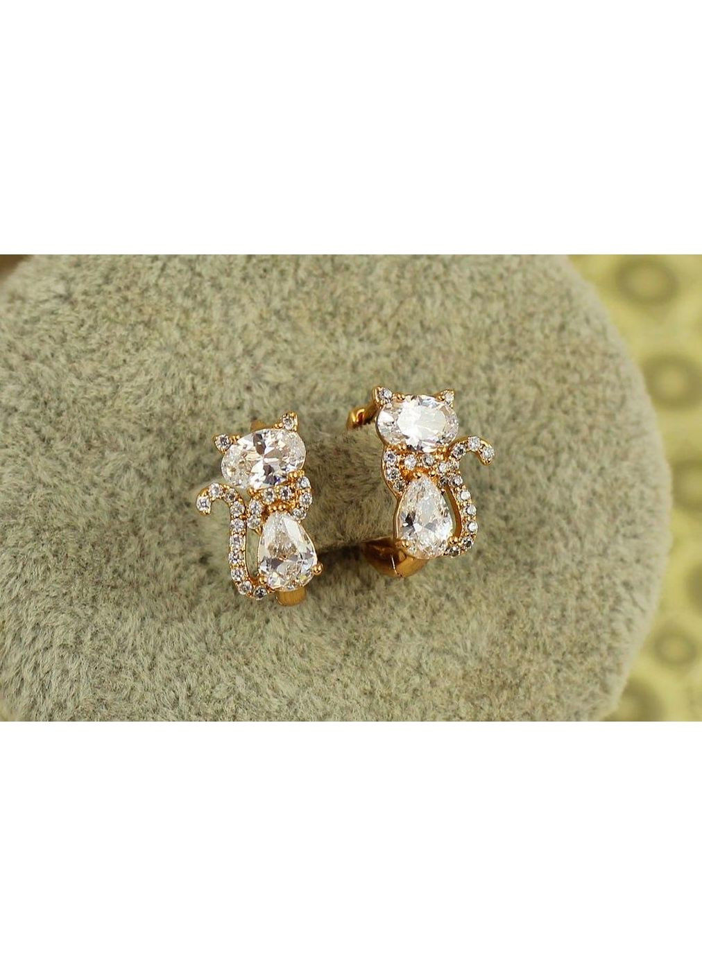 Серьги детские котики с шарфом 1,3 см золотистые. Xuping Jewelry (362571307)